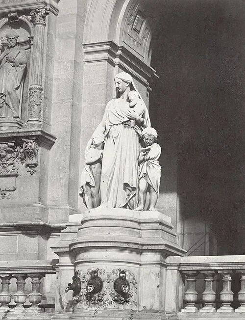 La Charité (Charity) fountain figure by Francisque Joseph Duret