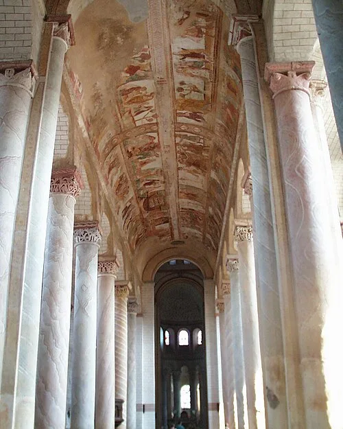 Inside the Nave: Pillars and Painted Light